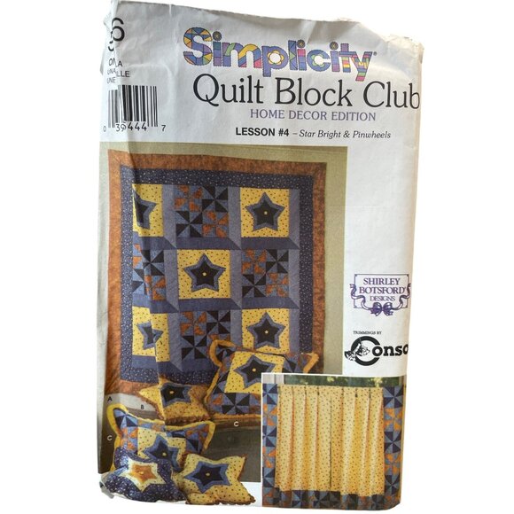 Simplicity Quilt Block Club Pattern Lesson #4 Star Bright Pinwheels Pattern 9976 - Picture 1 of 2